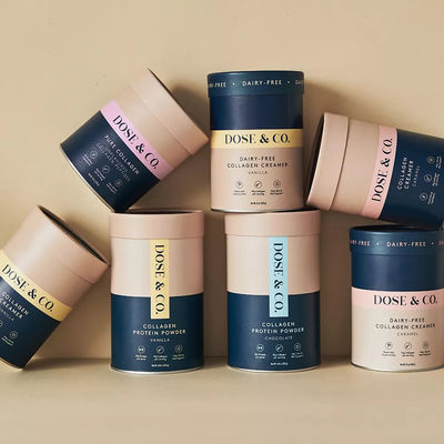 단백질 분말을 위해 포장하는 음식 급료 교원질 분말 종이 관 양철통 마분지